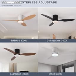 Modern Black White Low Floor DC Motor Ceiling Fans With Remote Control Simple Ceiling Fan Light Home Fan