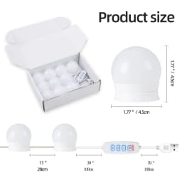 Hollywood Makeup Vanity Mirror Light Stick On Professional Adjustable 3 Colors LED USB Bulbs String Stepless Dimmable Lamp