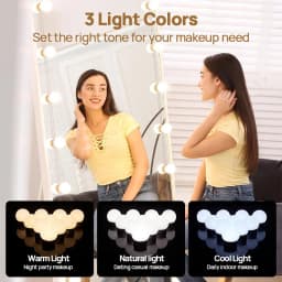 Hollywood Makeup Vanity Mirror Light Stick On Professional Adjustable 3 Colors LED USB Bulbs String Stepless Dimmable Lamp