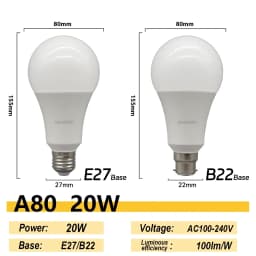 2PCS 24W 20W 18W 15W Bulb Hight Lumen E27 B22 Base Led Lamps AC220V 230V 110V Light Lamps for Home Derection Living Room Lights