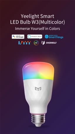 Yeelight Smart LED Bulb W3 E26 Color/White Ambient Light Wifi Voice Control 1700K~6500K For Mi Home Alexa Google SmartThings
