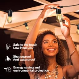 LED S14 String Lights for Outside E27 220V EU PLUG 2W Waterproof Patio Light Dimmable Shatterproof Waterproof Garden Light Decor