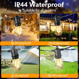 LED S14 String Lights for Outside E27 220V EU PLUG 2W Waterproof Patio Light Dimmable Shatterproof Waterproof Garden Light Decor