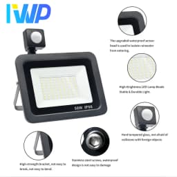 PIR Motion Sensor LED Floodlight AC220V Outdoor IP66 Waterproof Reflector LED Spotlight 10W 20W 30W 50W 100W 150W 200W Wall Lamp
