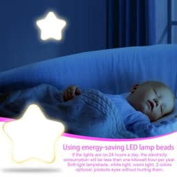 USB Night Light Star Shaped LED Bedside Night Light USB Charging Cute Star Lamp 2 Colors Light Up Decor for Bathroom Bedroom