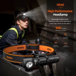SUPERFIRE HS60 LED Magnetic Headlamp USB C Rechargeable Headlight 900LM Super Bright 18650 Head Flashlight Work Camp Light