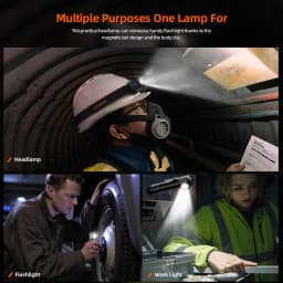 SUPERFIRE HS60 LED Magnetic Headlamp USB C Rechargeable Headlight 900LM Super Bright 18650 Head Flashlight Work Camp Light