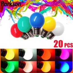 20 Pcs E27 LED Light Bulb 220V G45 1W LED Colorful Light Chandelier Bulb Christmas Decor Holiday Lamp For Home Decorate Lighting