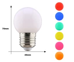 20 Pcs E27 LED Light Bulb 220V G45 1W LED Colorful Light Chandelier Bulb Christmas Decor Holiday Lamp For Home Decorate Lighting