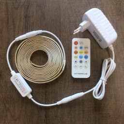 CCT COB LED Strip Light 24V Dimmable 1M 2M 3M 4M 5M WW CW Dual White FCOB LED Tape Ribbon Linear Lamp with RF Remote Control Kit
