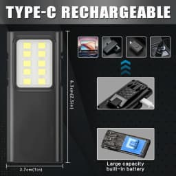 LED Keychain Portable EDC Flashlight Work Light Type-C Rechargeable Mini Torch Camping Pocket Lantern Outdoors Portable Lantems