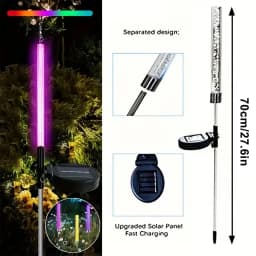Solar Reed Bulb Bubble Stick RGB Color Acrylic Patio Park Landscape Spot Lawn Garden Plug-In Landscape Lights