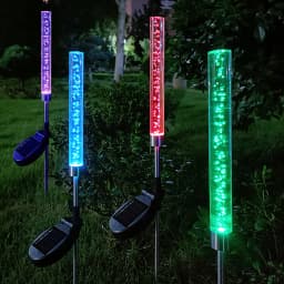 Solar Reed Bulb Bubble Stick RGB Color Acrylic Patio Park Landscape Spot Lawn Garden Plug-In Landscape Lights