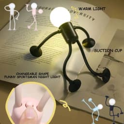 Changeable Shape Funny Sportsman Night Light Versatile Mini Lamp Button Battery Desk Lamp Vacuum Adsorption Creative Ornament