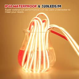 IP68 Waterproof COB LED Strip 12V 24V Flexible Ribbon Tape 320LEDs High Density Linear Light for Home Decoration 0.5-10M