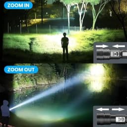 Most Powerful LED Flashlight Rechargeable Type-c Extra Large Flashlight Long Range Tactical Torch Light Hunting Lantern