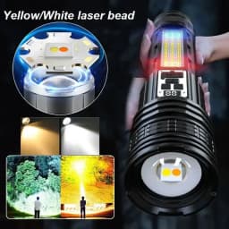 Most Powerful LED Flashlight Rechargeable Type-c Extra Large Flashlight Long Range Tactical Torch Light Hunting Lantern