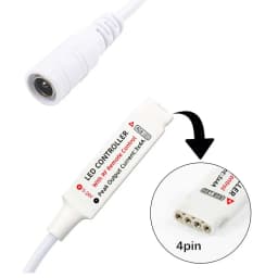 17 Key RF Wireless Remote LED Controller, DC 5V/12V/24V for 5050 3528 5630 LED Strip Lights, Mini 4-Pin RF LED RGB Controller