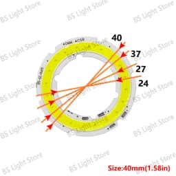 12V 2W 4W 6W 8W 10W 12W Angel Eye LED COB Light Source 20mm 40mm 60mm 80mm 100mm 120mm Accessories Suitable DIY Light Bulb White
