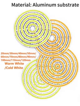 12V 2W 4W 6W 8W 10W 12W Angel Eye LED COB Light Source 20mm 40mm 60mm 80mm 100mm 120mm Accessories Suitable DIY Light Bulb White