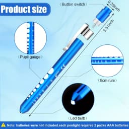 1 Pc，LED Penlight for Nurses Reusable Portable Flashlight with Pupil Size Markers with Pocket Clip Gift for Nurses and Doctors