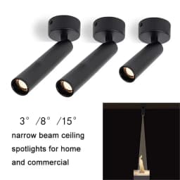3°/8°/15°/ Narrow Beam Ceiling Spotlights 3W 5W Industrial Surface Mount Pin Spot Light for Jewelry Museum Gallary Picture Light
