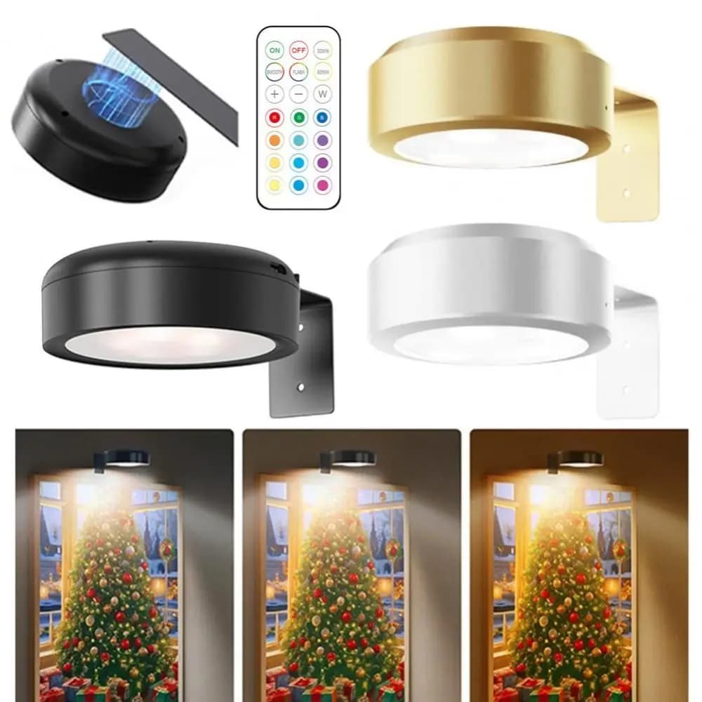Wall-mounted RGB Painting Light Dimmable with Remote Control Painting Lamp Adjustable 13-Color Battery Operated