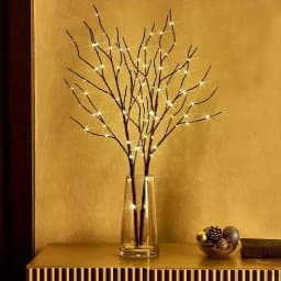1pc 74cm/29.13in 50LED Brown Artificial Branches Lights,Indoor Battery Powered Decoration Light For Home,Restaurant,Coffee,Store