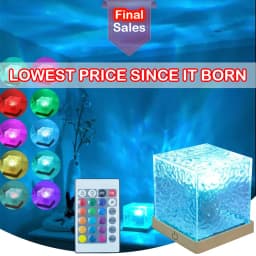 Ocean Lamp Water Light Projector - Water Ripple Projector Light Cube Aurora Northern Lights Wave Ripple Night Light for Bedroom