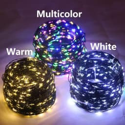 10m-200m LED String Lights Outdoor Green Copper Wire Fairy Lights Christmas Garland For Yard Garden Party Christmas Tree Decor