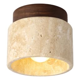 Led Ceiling Lamp Surface Mounted Downlight Japanese Style Stone Wood Light Round 110V220V For Living Room Corridor Porch Balcony