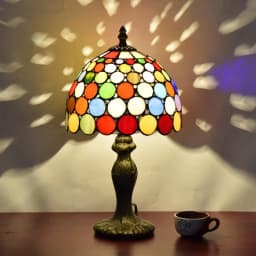 European Style Table Lamp Stained Glass Reading Light Small Room Decorate Lamp for Home Living Room Nightstand Bedroom Office