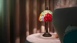 European Style Table Lamp Stained Glass Reading Light Small Room Decorate Lamp for Home Living Room Nightstand Bedroom Office