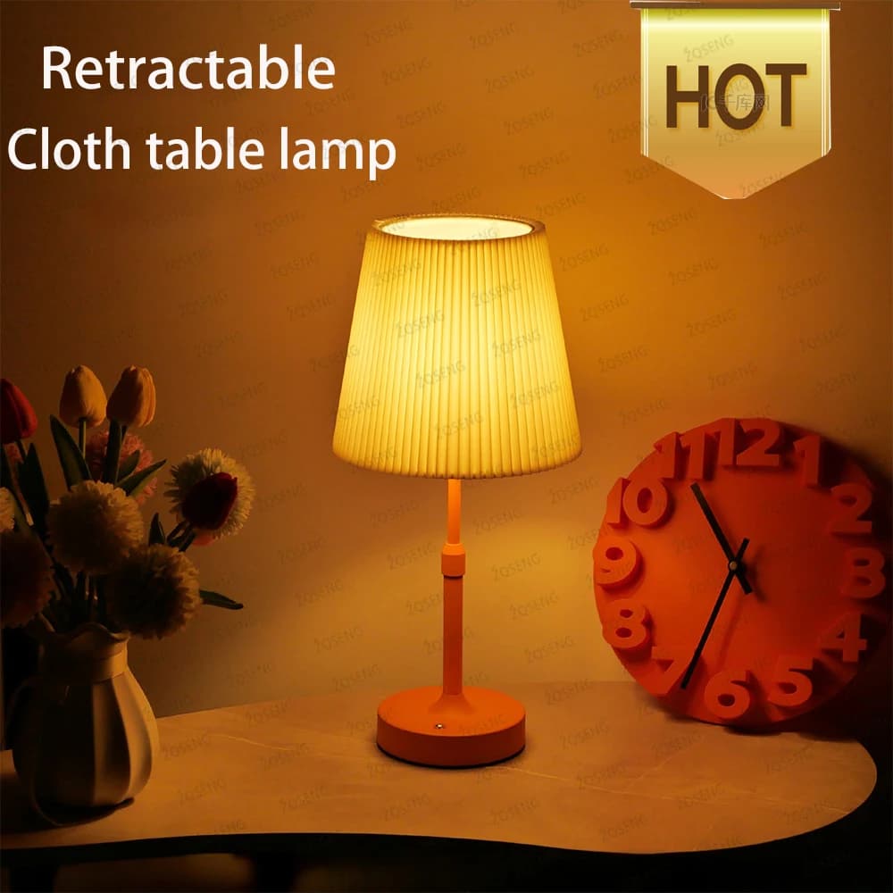 Metal table lamp with adjustable height PortableWirelessTouch Desktop Night Light for Restaurant Hotel Bar Bedroom Readinglamp