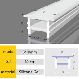 Recessed White Silicone Tube LED Neon Light Flexible Rope Channel Diffuser WS2811 WS2812B Outdoor Waterproof Ribbon Strip Tube