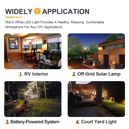 24V 12V Low Voltage LED Bulb Warm White 2700K 6W E27 A19 Light Bulbs for Off-Grid Solar Battery Systems RVs Marine Lighting