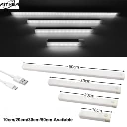 AITHEA Rechargeable Motion Sensor LED Bar Light Induction Night Light Portable Lamp for Cabinet Bedside Bathroom Mirror Light
