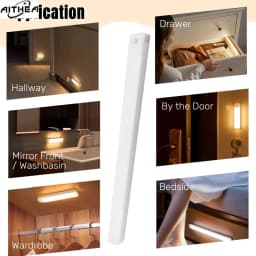 AITHEA Rechargeable Motion Sensor LED Bar Light Induction Night Light Portable Lamp for Cabinet Bedside Bathroom Mirror Light