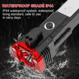 LED Flashlights Tactical Torch Rechargeable Portable Spotlight Long-Range Camping Flashlight With Safety Hammer COB Sidelight