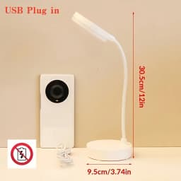 LED Desk Lamp With USB Charging Port Flexible LED White Light Perfect for Home Office Reading Study Warm/White Touch Control