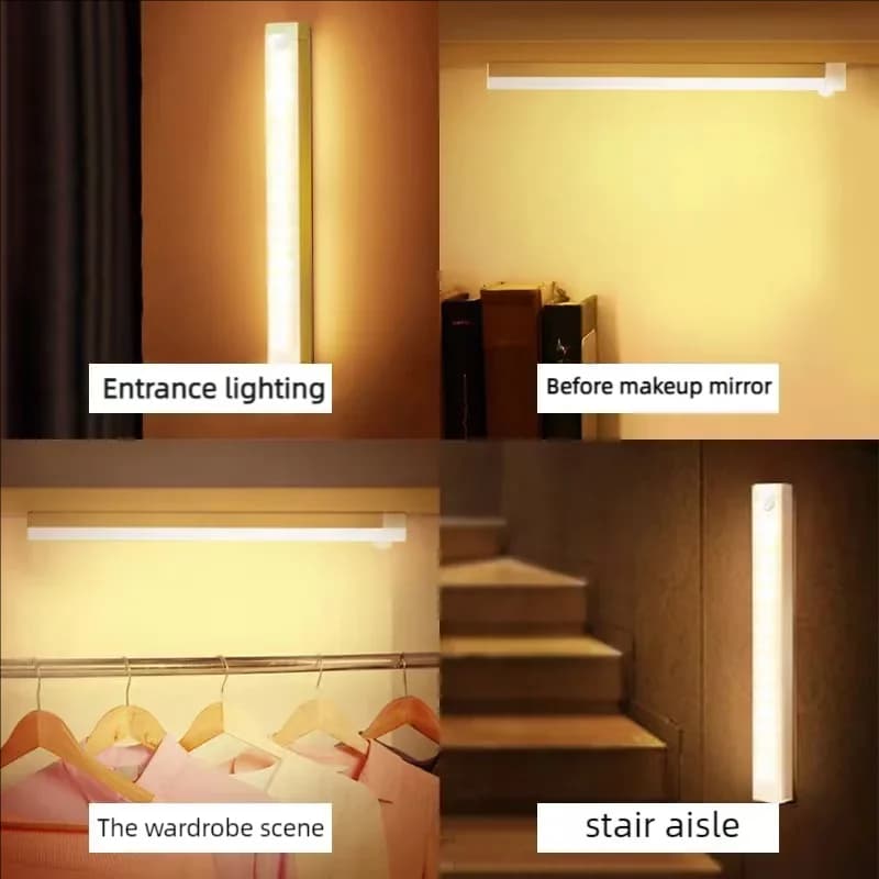 Wireless Rechargeable LED Night Lights Motion Sensor Lights Closet Kitchen Night Lights Bedroom Sensor Light Cabinet Stair Light