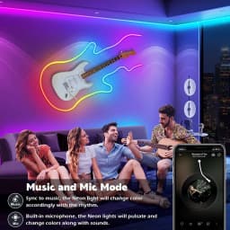 Wiscolor WIFI RGBIC LED Neon Strip Lights Waterproof Voice Control Work With TUYA Smart Life For DIY Room Home Decoration
