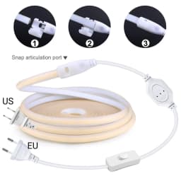35M 20M Set COB LED Silicone Tube Strip Light EU 220V Standard Waterproof High Lumen For Outdoor Villa Garden Swimming Pool Yard