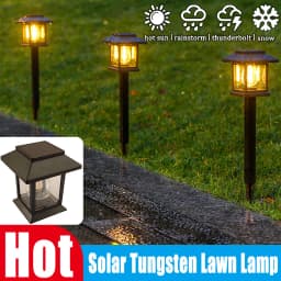 Solar Outdoor Ground Plug Lawn Lamp Patio Villa Led Ambiance Tungsten Lamp Outdoor Park Decoration Landscape Lights Garden Decor