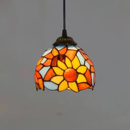 Colorful Mediterranean Style Bohemia Lamp Stained Glass Shade Mosaic Pendant Light for Dining Room Bar Lighting
