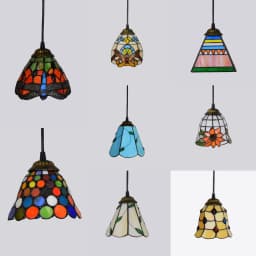 Colorful Mediterranean Style Bohemia Lamp Stained Glass Shade Mosaic Pendant Light for Dining Room Bar Lighting