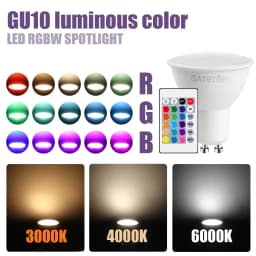 1-10PCS Colorful Change RGB GU10 LED Spotlight Bulb 24 Key Remote Control Dimmable 6W AC220V 110V for Bedroom Living Room Lamp
