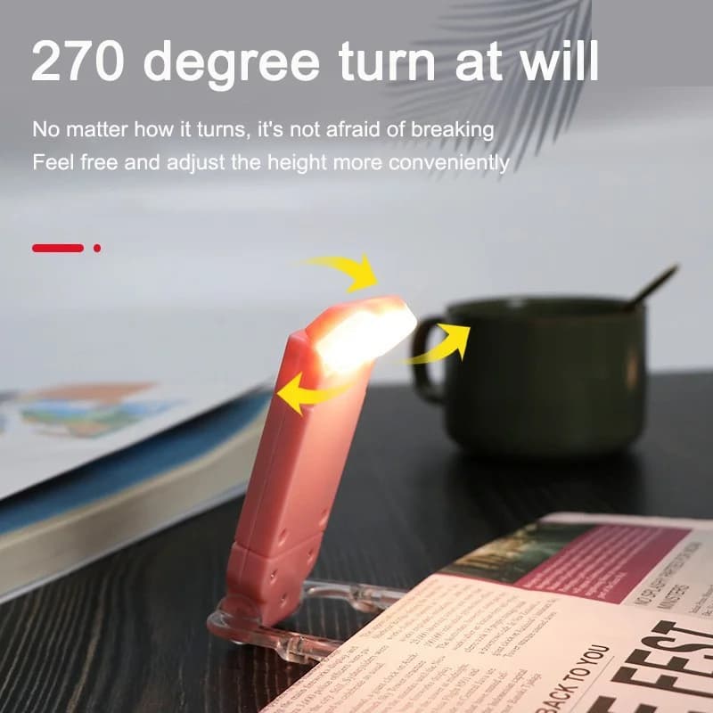 USB Rechargeable LED Book Light Portable Clip Desk Light 500mAh Bookmark Reading Light Adjustable Brightness 15 Gear Flashlamps