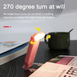 USB Rechargeable LED Book Light Portable Clip Desk Light 500mAh Bookmark Reading Light Adjustable Brightness 15 Gear Flashlamps