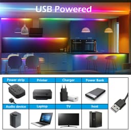 5V Flexible Light Strip USB RGBIC Dreamcolor Chasing Strip RGBIC Neon Rope Light Bluetooth Neon LED Strip Lights with Music Sync